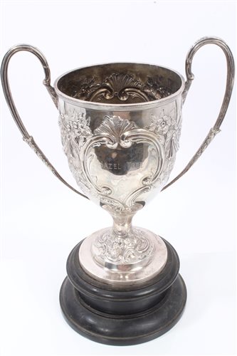 Lot 854 - Late Victorian Silverer two-handled trophy...