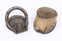 Lot 866 - Late Victorian / Edwardian horse hoof with pin...