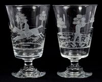 Lot 868 - Pair late 19th century glass vases with...