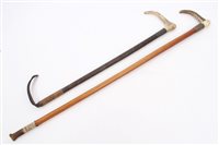 Lot 873 - 1920s Silverer mounted hunting whip with stag...