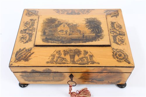 Lot 775 - Late Regency Mauchline ware box of compressed...