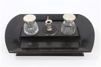 Lot 815 - Late Regency Silverer mounted ebony desk stand,...