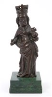 Lot 810 - Antique German Medieval-style bronze figure -...