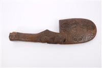 Lot 821 - Old Maori Wahaika Tiki wooden war club of...