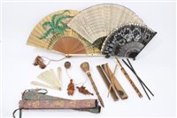 Lot 824 - Late 19th century Japanese fan with Shibyana...