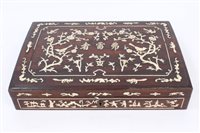 Lot 826 - Late 19th century Chinese hardwood box with...