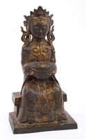 Lot 798 - Chinese bronze and gilt splashed figure of a...