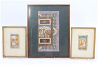 Lot 766 - Antique Indian gouache on paper illumination...