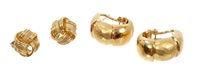 Lot 541 - Two pairs gold (18ct) Mappin & Webb earrings,...