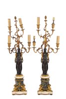 Lot 756 - Fine pair of 19th century French Empire bronze,...