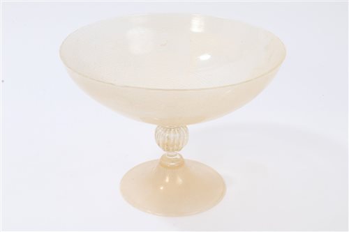 Lot 125 - Fine Venetian glass pedestal bowl with gilt...