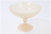 Lot 125 - Fine Venetian glass pedestal bowl with gilt...