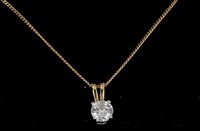 Lot 538 - Diamond single stone pendant, the brilliant...