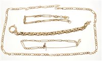 Lot 542 - Three gold (9ct) bracelets and a gold (9ct) chain