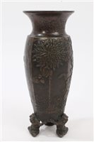 Lot 744 - Early 20th century Japanese bronzed vase of...