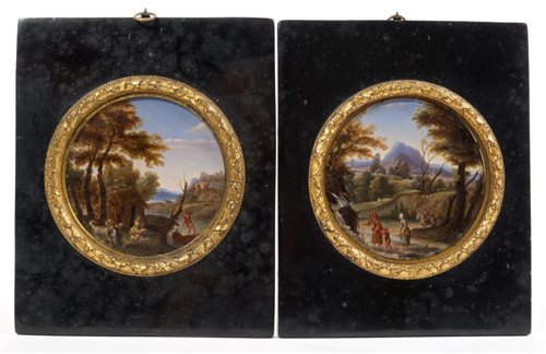 Lot 747 - Fine pair of 19th century Continental reverse...