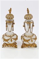 Lot 749 - Pair of 19th century Bohemian opaque glass and...