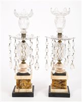 Lot 754 - Rare pair of early 19th century cut glass,...