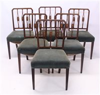 Lot 1424 - Set of eight George III mahogany and...