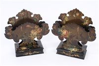 Lot 726 - Fine pair of Victorian papier mâché stationery...