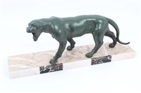 Lot 732 - Art Deco-style patinated spelter...