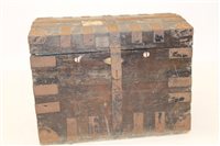 Lot 1395 - 19th century iron bound oak Silverer chest of...