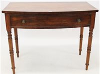 Lot 1398 - Victorian mahogany bow front side table with...