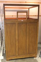 Lot 1402 - Antique oak ticket booth, the upper section...