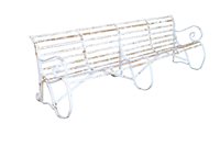 Lot 1404 - 19th century wrought iron bench of large size,...