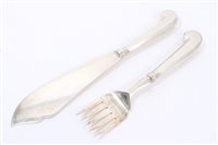 Lot 314 - 1930s pair Silverer fish servers with Silverer...