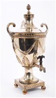 Lot 327 - Early 19th century Silverer plated samovar...