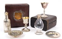 Lot 335 - George V Silverer three piece communion set...