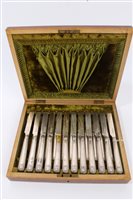 Lot 345 - Set of twelve pairs Victorian fruit knives and...