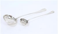 Lot 348 - Early 20th century French Silverer soup ladle...