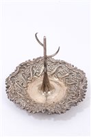 Lot 364 - Edwardian Silverer ring tree on a dished base...