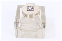 Lot 368 - George V Silverer mounted cut glass inkwell of...