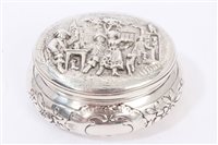 Lot 369 - Continental Silverer trinket box of oval form,...