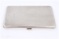 Lot 370 - 1930s Silverer cigarette case of rectangular...