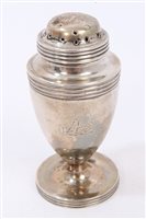 Lot 379 - Victorian Silverer pepper pot of urn form,...