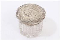 Lot 380 - George IV cut glass dressing table pot with...