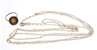 Lot 465 - Edwardian triple-strand necklace with chain...