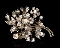 Lot 466 - 19th century diamond floral spray brooch with...