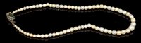 Lot 487 - Antique pearl necklace with a string of...