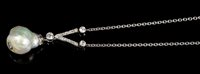 Lot 492 - Natural pearl and diamond pendant necklace...