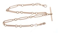 Lot 496 - Rose gold (9ct) Watches chain, 45cm