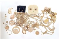 Lot 506 - Collection of gold and yellow metal...