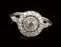 Lot 510 - Diamond cluster ring, the central old cut...