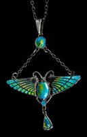 Lot 511 - Charles Horner Silverer and enamel pendant...