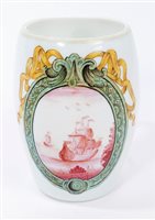 Lot 147 - 18th century German milk glass baluster-shaped...