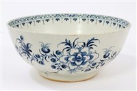 Lot 150 - 18th century Lowestoft blue and white...